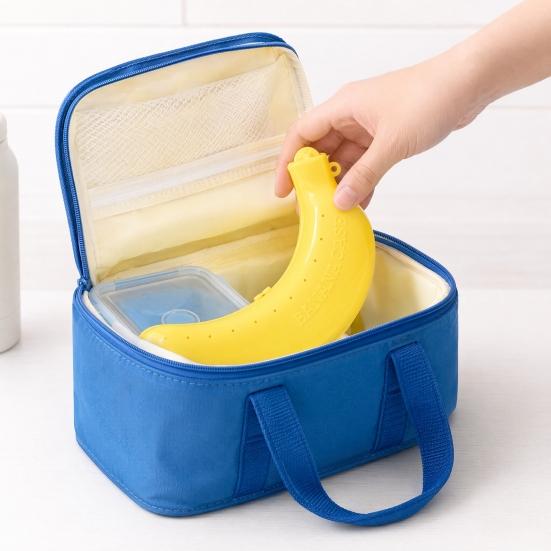 2PCS Banana Storage Box, Food Grade Plastic Banana Protector, with Vent Holes Portable Hard Shell Snap Closure Container, for Lunch Travel Camping