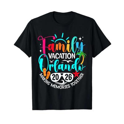 Family Vacation Orlando 2026 Beach Summer T Shirt Vintage Homme Casual Comfortable Versatile Streetwear Designer Clothes