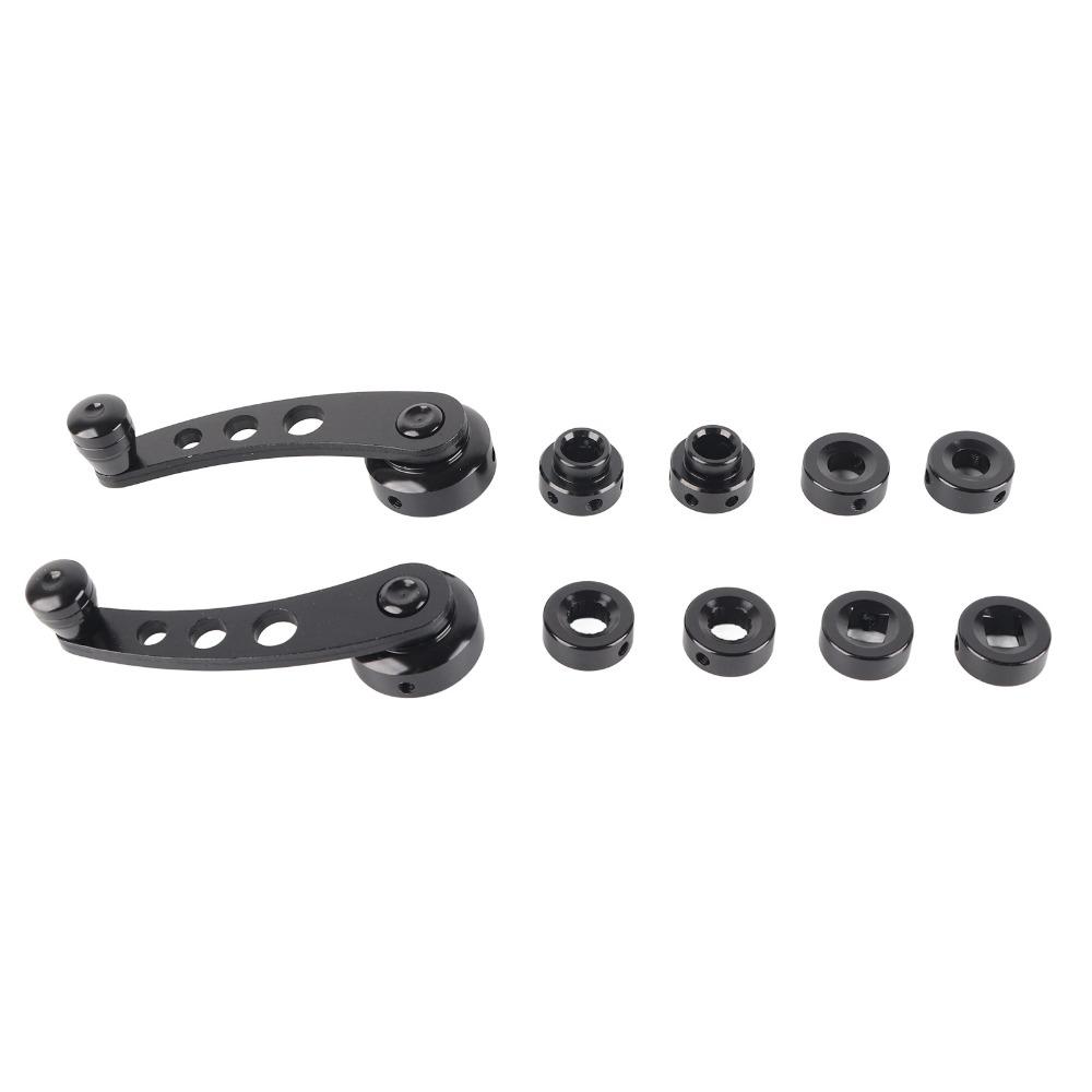 Black Window Winder Aluminum Alloy Window Handle Replacement  for Sedan, Truck, Classic Car