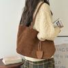 Large-capacity Women's Casual Brown Tote Bag, Hand and Shoulder Commuter Bag