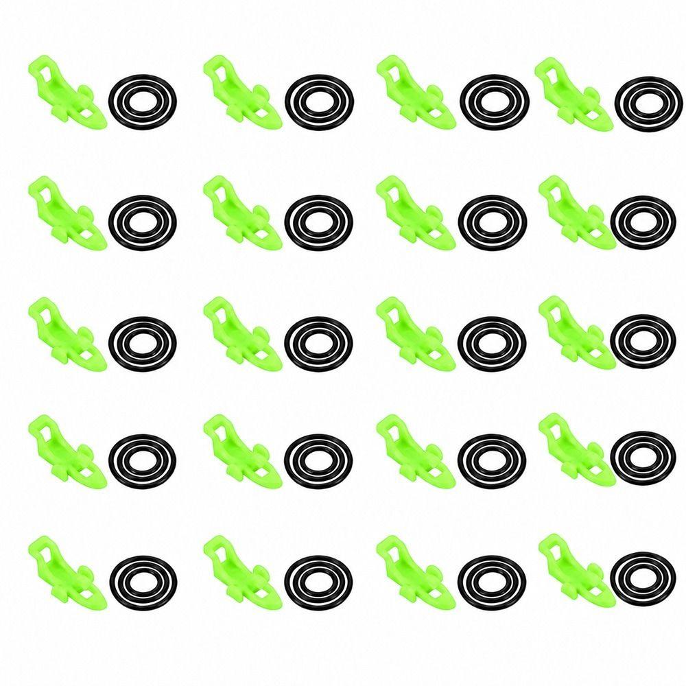 20PCS ABS Fishing Hook Holder with 3 Size Rubber Rings Lure Holder  For Fishing Rod