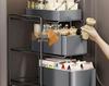 Multi-layer Kitchen Cabinet Pull-out Rack: Multi-functional Organizer & Seasoning Shelf
