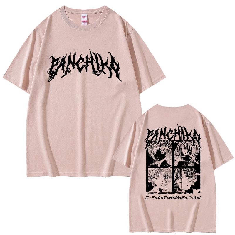 Rock Band Panchiko DEATHMETAL Album Beidseitiger Druck T-Shirt Herren Damen Vintage Locker Oversized T-Shirt Herren Freizeit Baumwolle T-Shirts