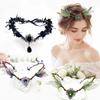 Rhinestone Decorated Fairy Flower Leaf Headbands Elven Princess Tiara  Photoshoot Costume