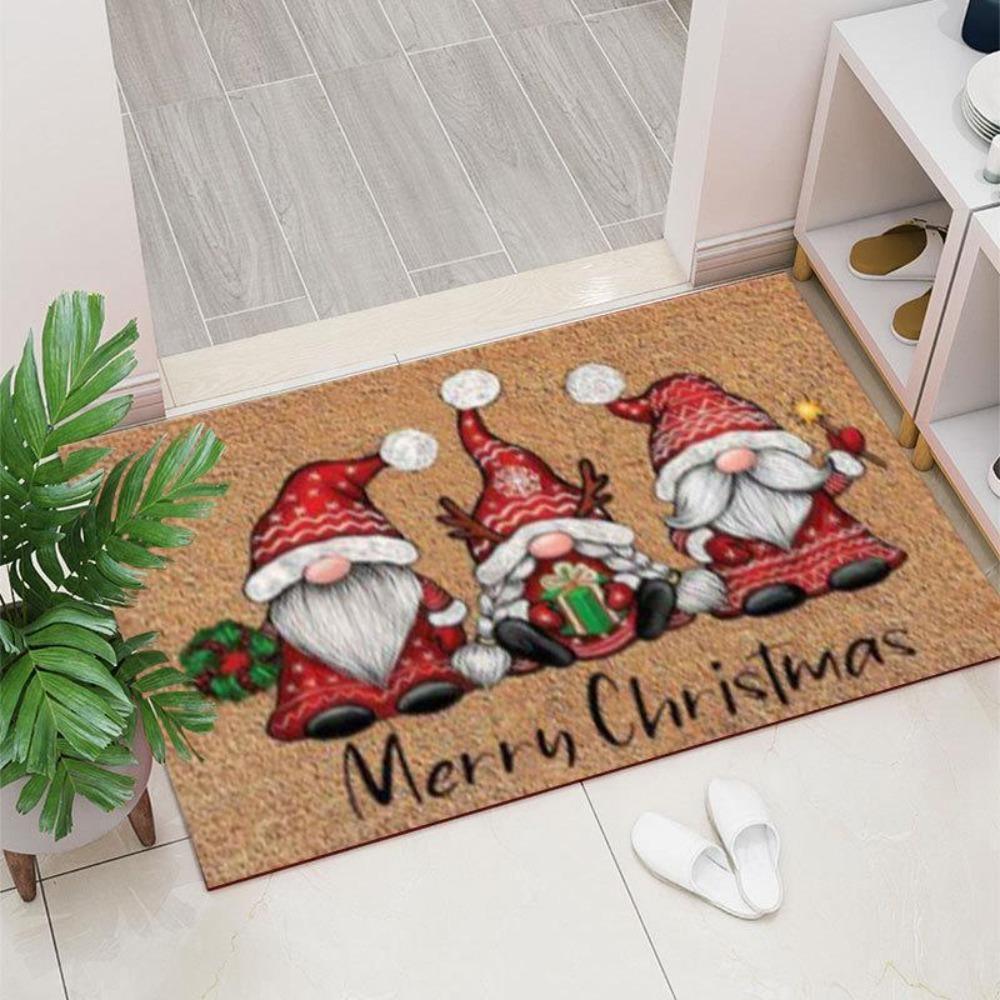 Christmas Gnome Entrance Doormat Cartoon Dwarf Welcome Mat Entrance Carpet  Indoor Outdoor