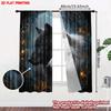 Set Of 2 Mystical Wolf Curtains Flat Digital Print Black White Vines Epic Animal Design Living Room Curtain Polyester Ideal For Area