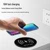 Built-in Wireless Charger Power Strip with Direct Plug-in for Hidden Desktop and Phone
