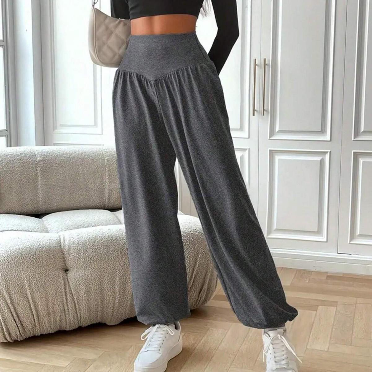 

Стильные брюки-фонарики с манжетами: Свободная, универсальная летняя одежда для танцев и фитнеса Small