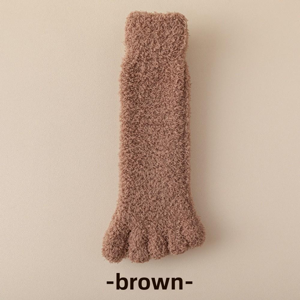 Winter Coral Fleece Five-Toe Socks – Thickened Warm Sleep and Floor Socks for Men and Women