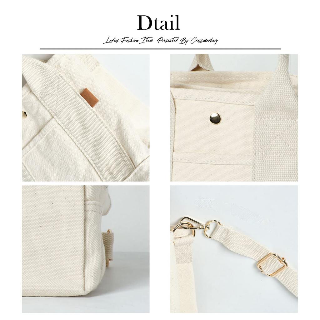 Mini Tragetasche Schulter-Tragetasche Tragen Elfenbein [Crossmarbury] Tasche, 2-Wege, Tasche, Canvas, Handtasche, Tasche, Tasche, Leichtgewicht, R36,