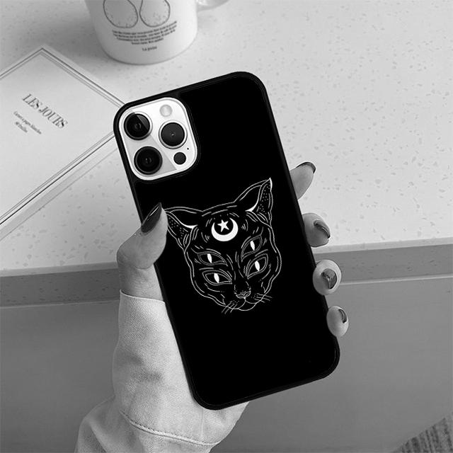 Funda para teléfono con diseño de bruja y gato, colorida y adorable, para iPhone 17 Air 13 12 14 15 16 y Apple 14 15 16 Pro Max Plus.