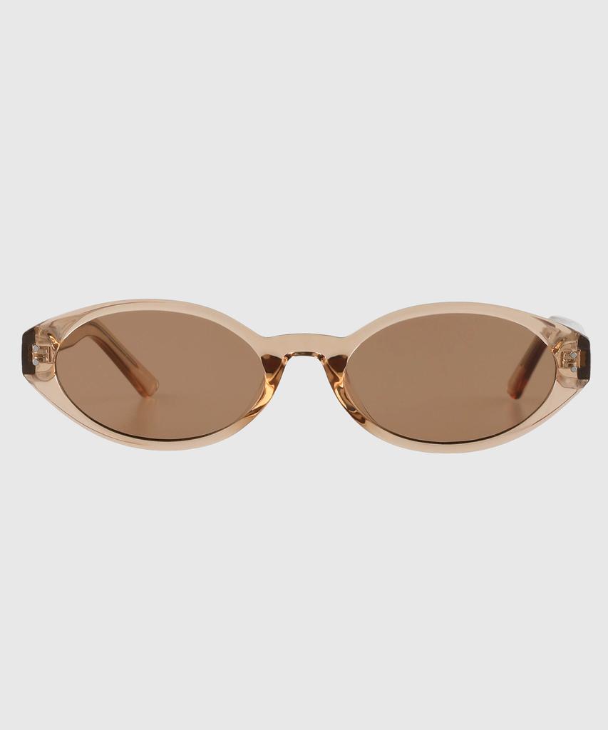 Tuditeo Osa Slim Oval Uv Protection Fashion Sunglasses Nylon Tinted Lens C3 Brown