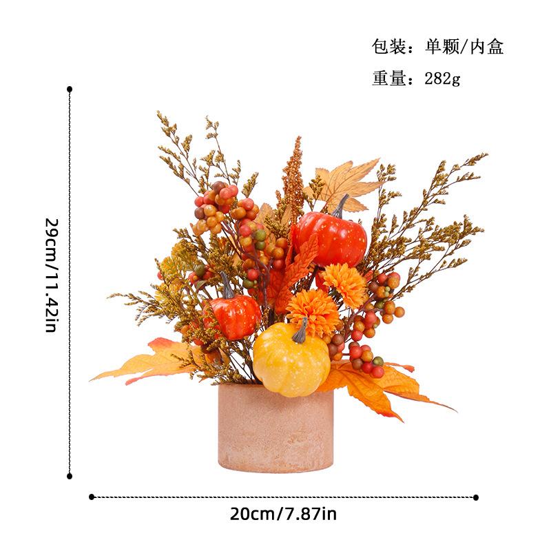 

Хэллоуин Украшения, Осень, Имитация Кленовых Листьев, Тыквы, Колосья Риса, Растения в Горшках, Европейский Стиль, Домашние Украшения для Праздника Урожая