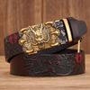 Men Belt Genuine Leather New High Quality Cowhide Handmade Men Waistbands Chinese Dragon Pressed Straps Male Designer Belts