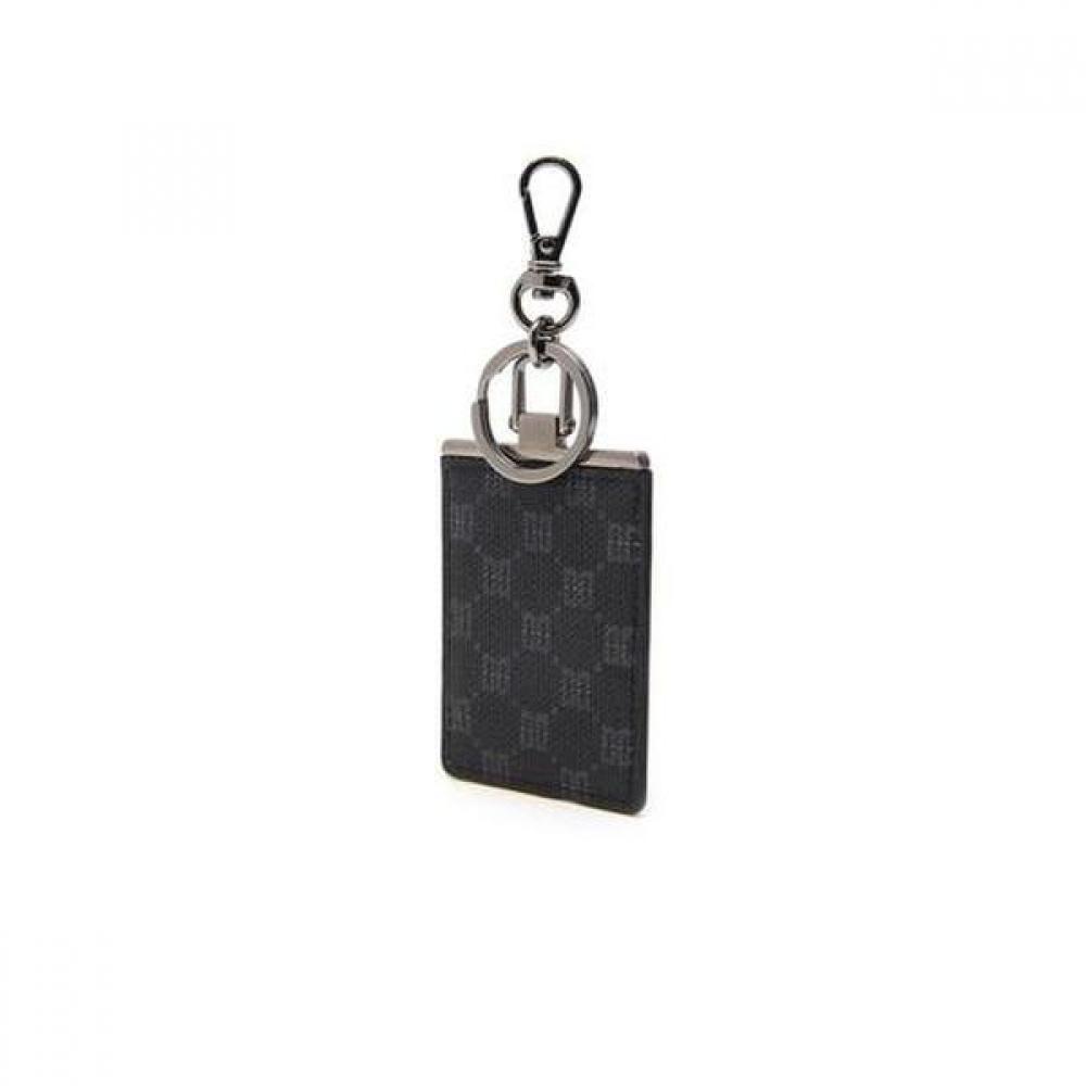 Daks Black Leather Dd Logo Keyring Dbho2e138