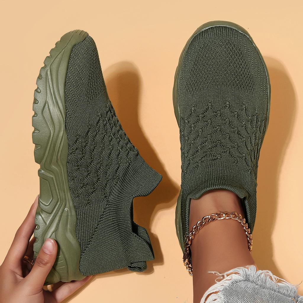 Women's Breathable Sock Sneakers Slip On Lazy Shoes Casual Mesh Platform Non Slip Running Walking Trainers Shoes