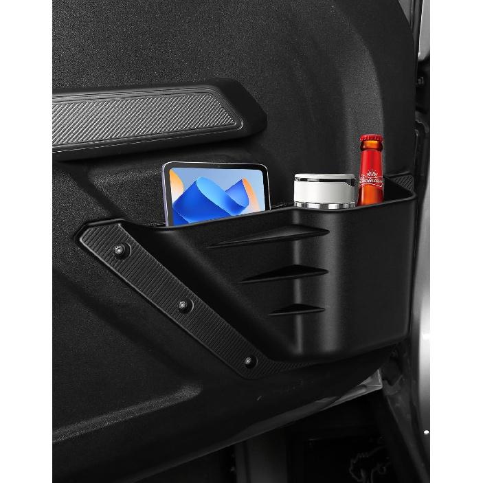 Ecarzo Front Door Storage Pockets Box For 2025 2024 Bronco 2/4 Cup Holder Side Organizer Storage Expansion Interior Accessories 2 PCS