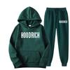 Mens Hooded Tracksuit Set Long Sleeve Sweatshirt Pants Casual Sportswear