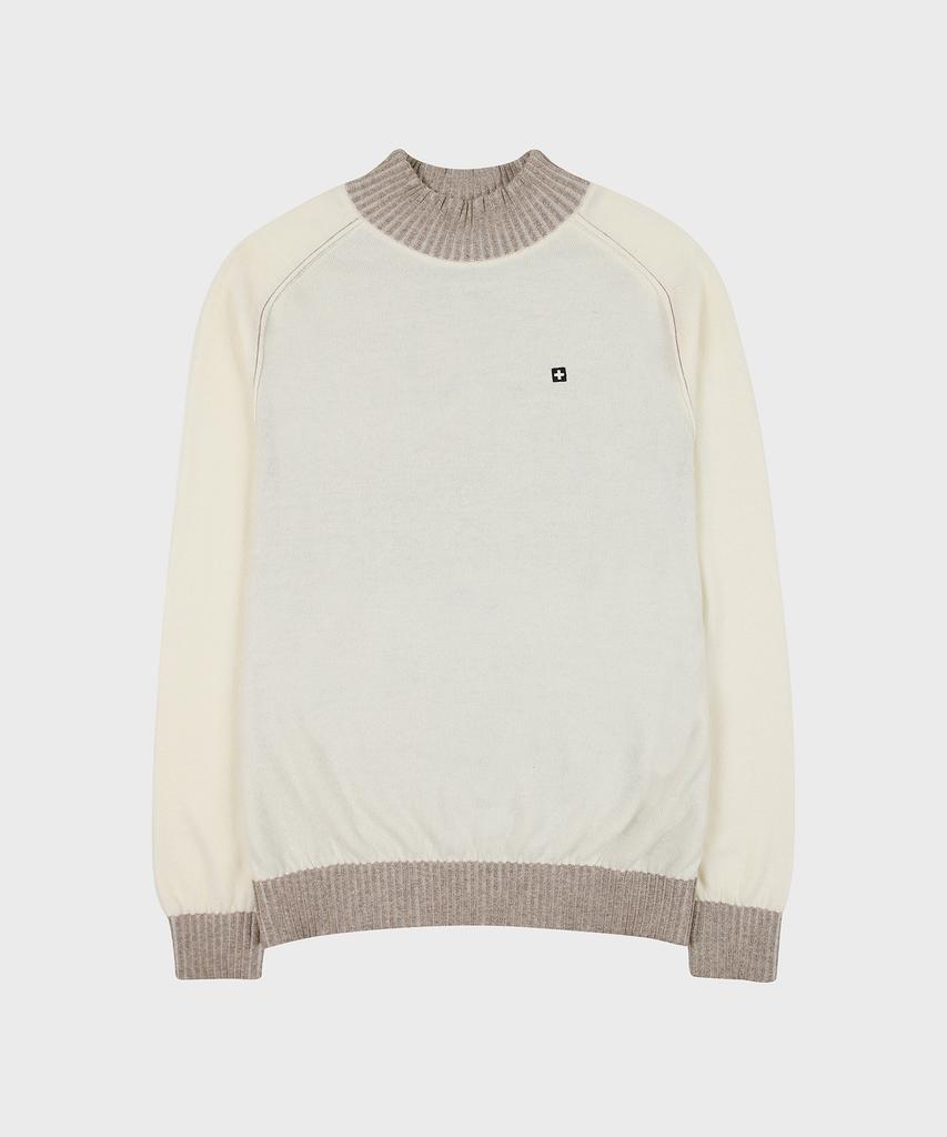 HELVESKO Double-Layered Turtleneck Sweater (Ivory)