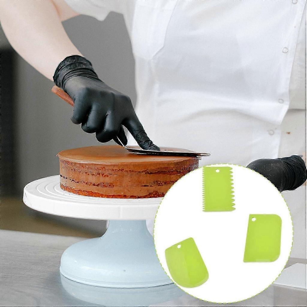 Cake Scraper 3 Pcs Plastic Dough Scrapers Bread Dough Cutter Scrapers Cake Edge Smoothing Cutter for Kitchen Pastry Cake Dough Bread Pizza Baking