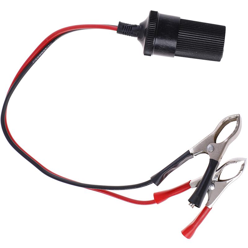12V Battery Terminal Clip-On Cigar Cigarette Lighter Power Socket Adapter Plug