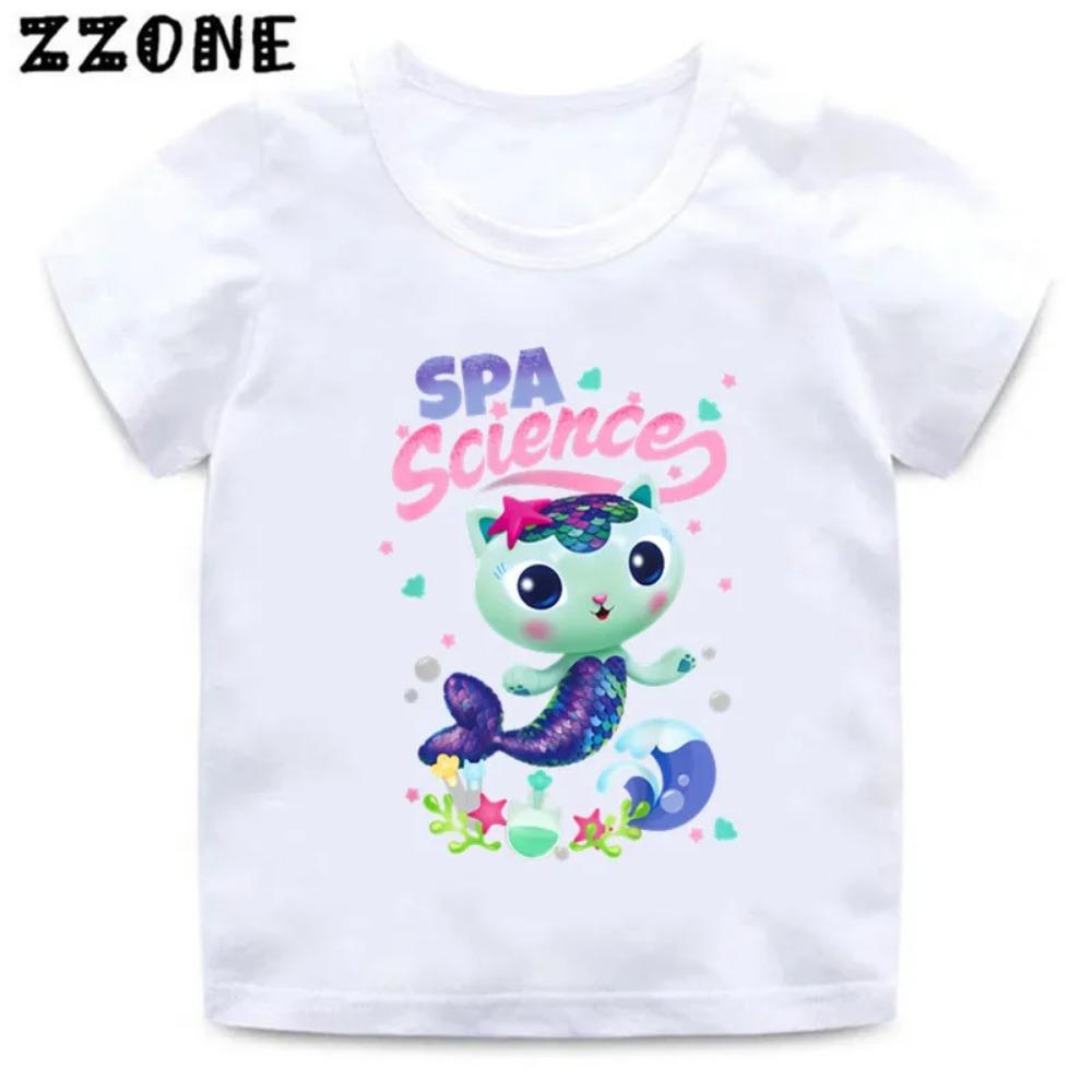 Girls Clothes Cute Gabbys Doll House Cartoon Kids Funny T-Shirts Baby Boys T Shirt Summer Short Sleeve Children Tops,ooo5456