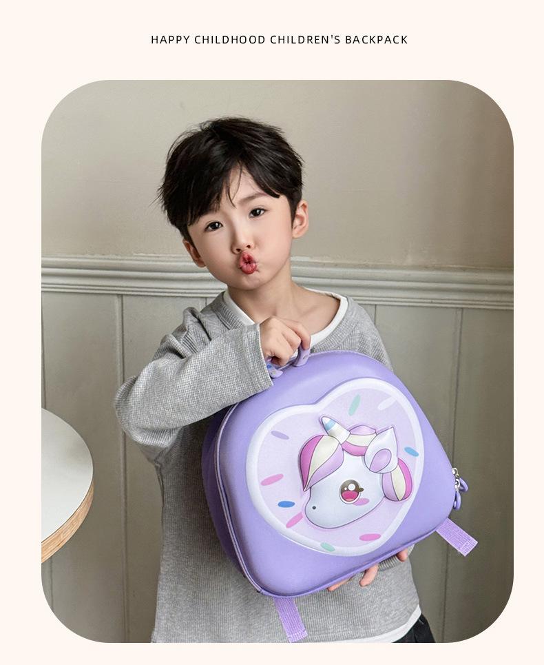 2025 Unicorn EVA Hard Shell Children's Backpack - Lightweight & Cute Cartoon Design