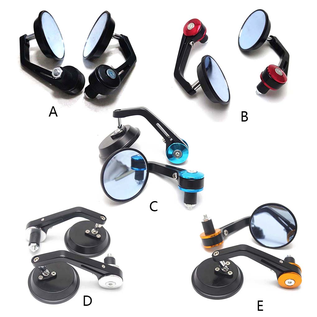 Pack of 2 Motorcycle Rear View Mirrors Durable 360 ° Rotation Adjustable Wide Angle Handy Installation Moped Accessories