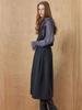 MAXZA Double-Tuck Cut-Line Wool Flare Long Skirt