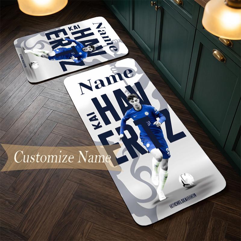 Kai Havertz (1) Customize Name Flannel Kitchen Mat Soft Non-Slip Kitchen Floor Runner Rug for Home Kitchen Decor