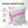 classic Happy birthday Pillow Case Sofa Decorative Home Double-sided Printing Short Plush Cushion Pillow Cover Holiday Gift