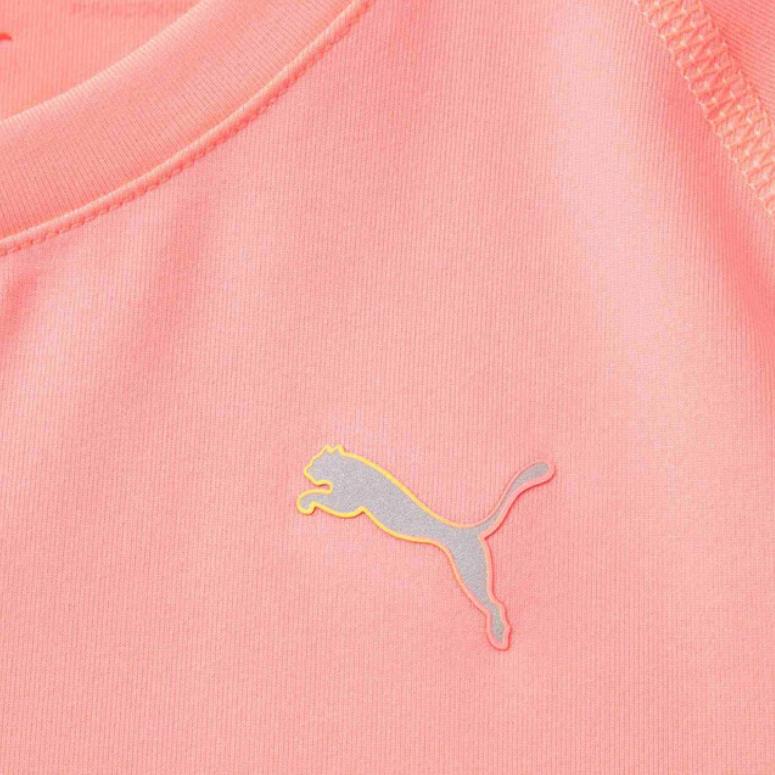 Puma Run Cloudspun Moisture Wicking Quick Dry Comfortable Short Sleeve T-Shirt Women Tops Sunset-Red 525405-16