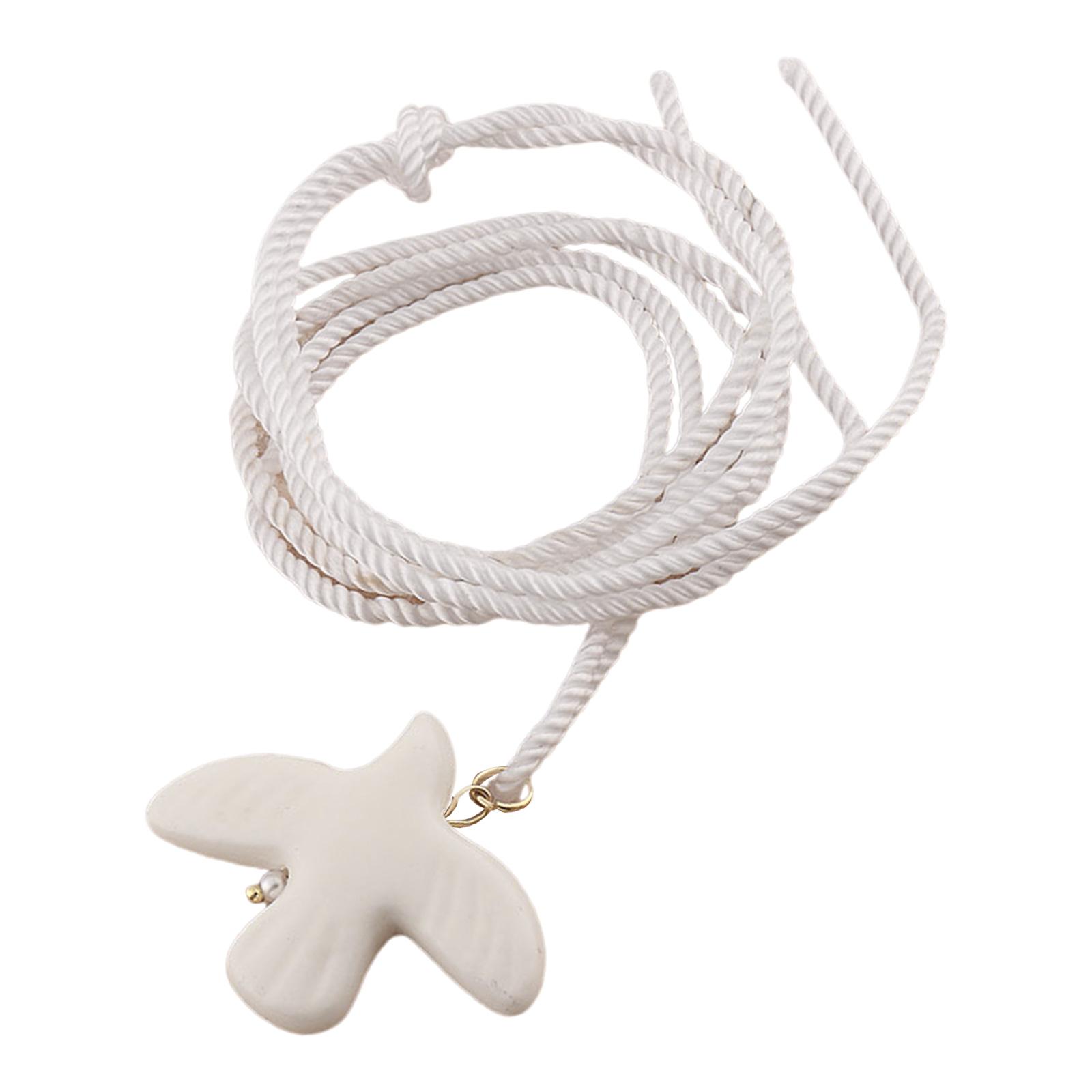 

Многофункциональная длинная цепочка для свитера с белым кулоном в виде голубя мира, модные серьги-подвески для стильной повседневной носки 2