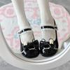 Campus Wind Sweet Pink Lo Shoes Japanese Round Head Single Shoes Women's Bow Summer Cute Cute One-word Buckle Leather Shoes