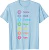 Chakra Affirmationen Ich Weiß Ich Sehe Ich Spreche Yoga Meditation Grafik T-Shirt Weiche Baumwolle Lässiges Oberteil