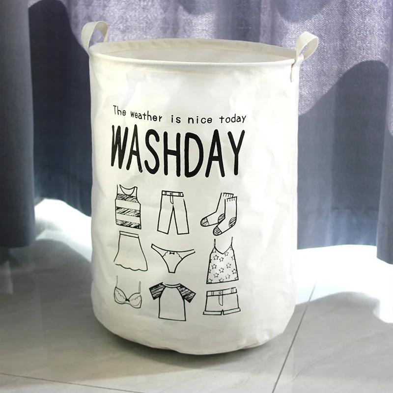 Household Dirty Clothe Basket Large Collapsible Laundry Basket Foldable Waterproof Bathroom Laundry Organizer Toy Storage Bucket