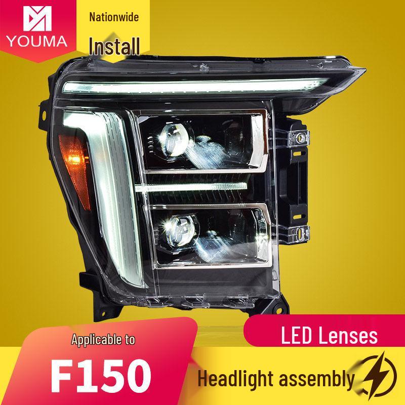 LED Projector Headlights with DRL Turn Signals for Ford F150 2021-2025