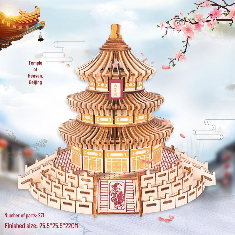 Chinese-Style 3D DIY Wooden Villa Model Kit