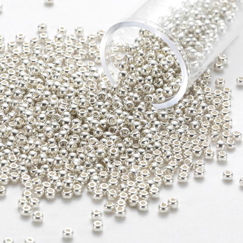 Premium 2.0mm Gold and Silver Glass Round Beads for DIY Jewelry Making