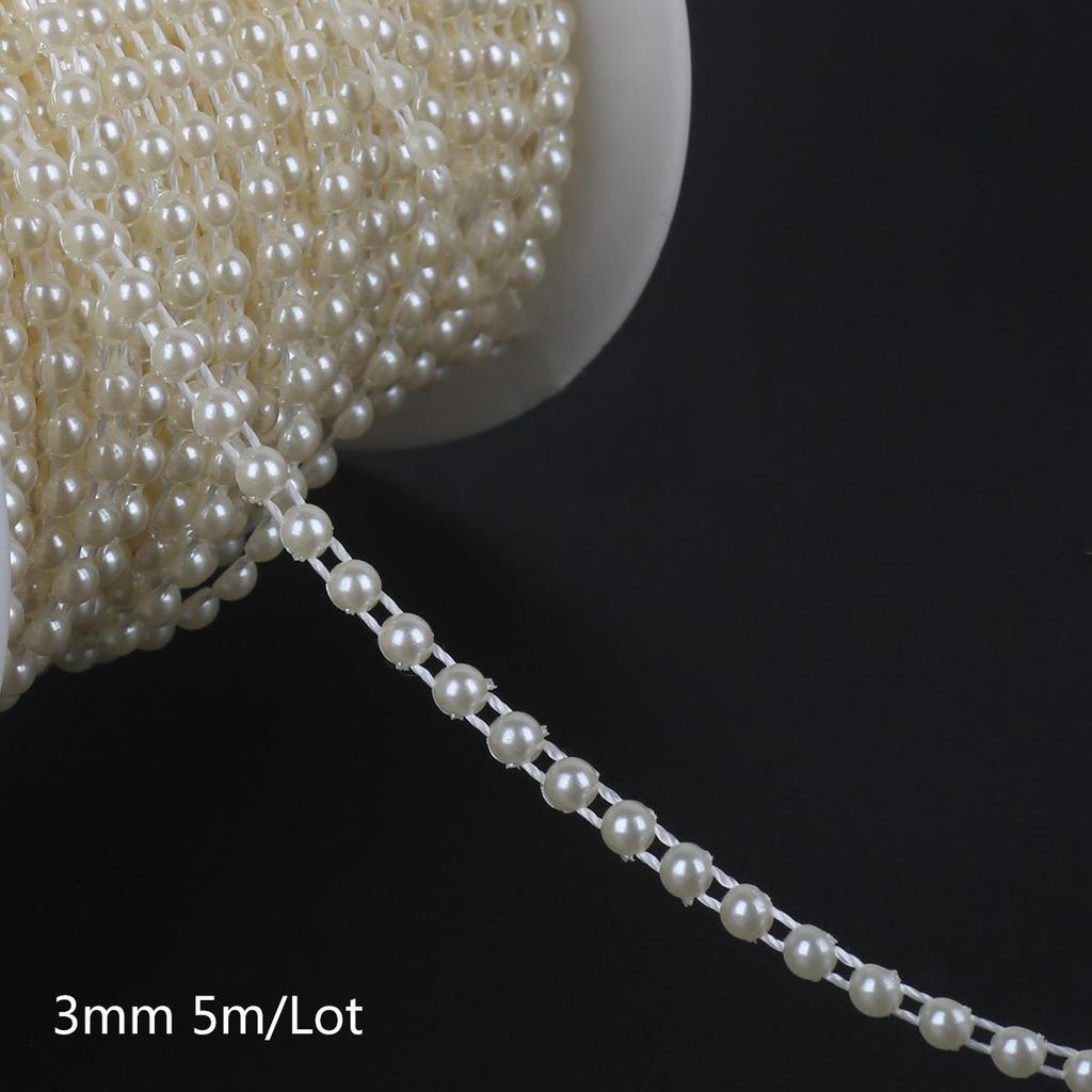 Round Sun Rose Double Pearl Chain for Wedding & DIY Hair Accessories