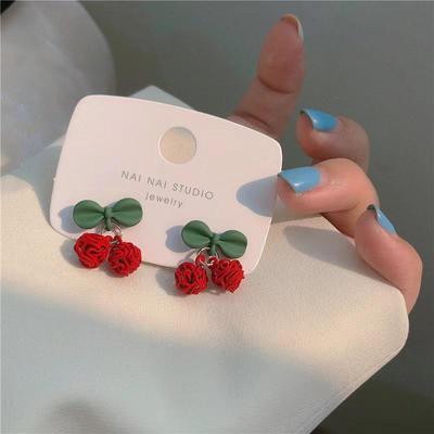 Cherry Summer Earrings: Trendy Korean-Inspired Design for Women, 2025 Style