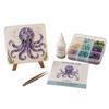 Ocean Theme Glass Art DIY Kit Glass Diamond Painting Craft Set Marine DIY Art Supply Sea Animal Wall Hanging Decor Handmade Gift