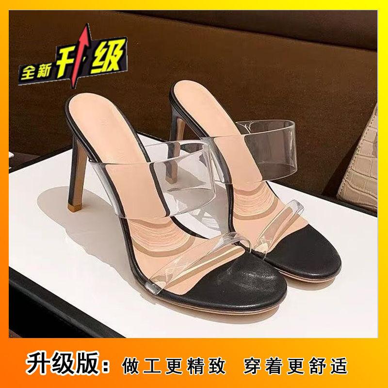 2025 Summer Ins Internet Celebrity Explosion Sandals Women Non-slip Word Belt Sandals Heightening Wear Fairy Style High Heels