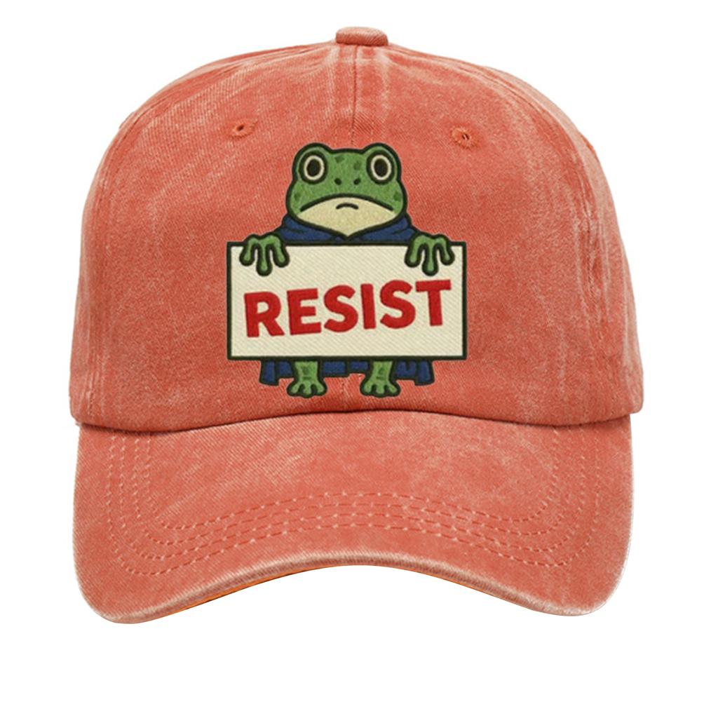 Men's Washed Cotton Baseball Cap With Printed Distressed Soft Top Denim Hat, Vintage Hat