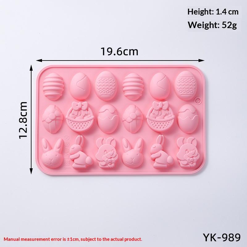 Easter Bunny Egg Shaped Silicone Cake Cookies Mold Chocolate Candy Baking Tool For Easter Kids Birthday Party Diy Decoration