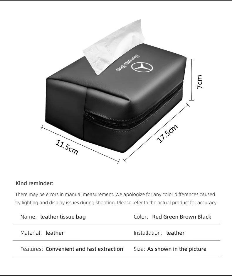 GLC GLB Car Tissue Box Holder Napkin Towel Organizer Bag Tissues Storage For Mercedes Benz AMG W204 W205 W203 W211 W212 W213 W2