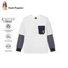 Hush Puppies Jungen Langarm Rundhals-T-Shirt mit Fake-Zweiteiler