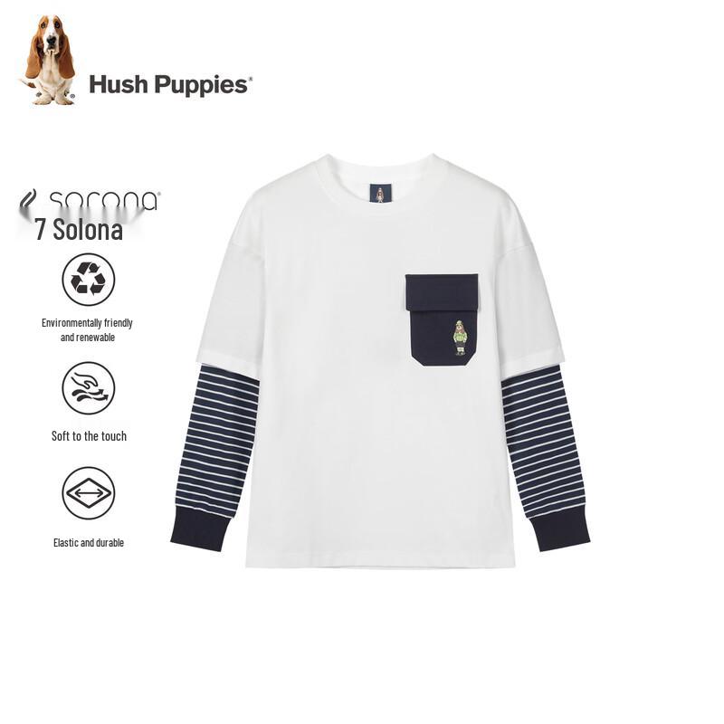 Hush Puppies Jungen Langarm Rundhals-T-Shirt mit Fake-Zweiteiler