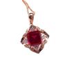 Exquisito Colgante Cuadrado Morado Dorado Chapado en Oro Rosa Incrustado con Piedra Roja Conjunto Moda Femenina Temperamento Lujo Noble Collar