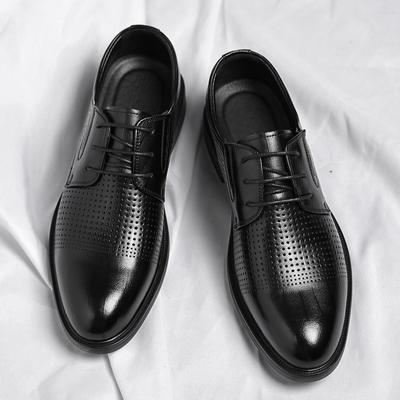 Wenzhou Leather Shoes Men's Hollow Men's Shoes Business Dress Inner Height Increase Leather Shoes Men's Casual Cool Leather Shoes Wedding Groom Shoes